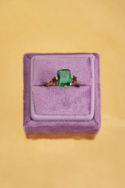 Vintage Statement Ring Groen Kristal