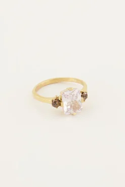 Vintage Statement Ring Transparant Kristal