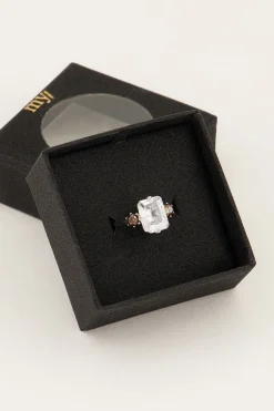 Vintage Statement Ring Transparant Kristal