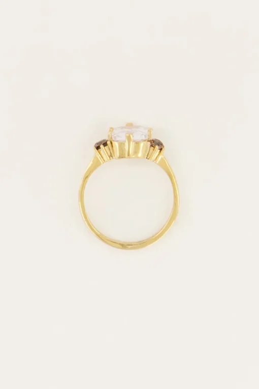 Vintage Statement Ring Transparant Kristal