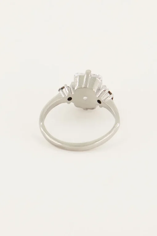 Vintage Statement Ring Transparant Kristal