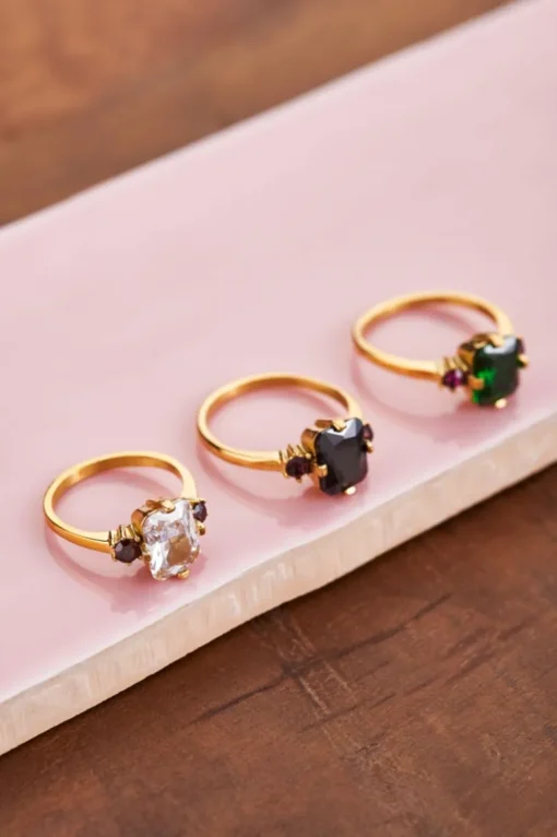Vintage Statement Ring Transparant Kristal