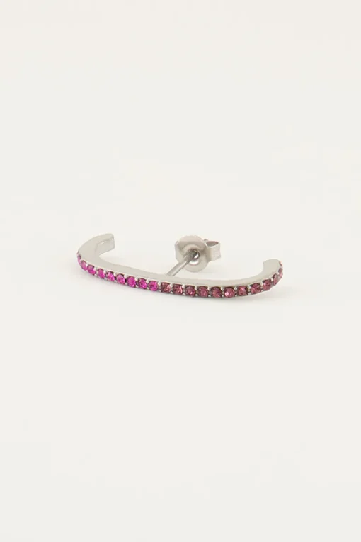 Vintage Suspender Oorbel Roze Kristal