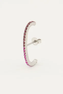 Vintage Suspender Oorbel Roze Kristal