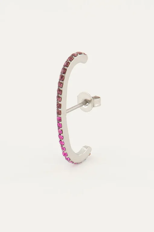 Vintage Suspender Oorbel Roze Kristal