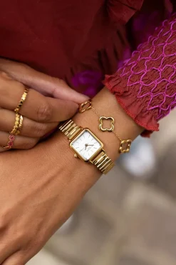 Vintage Vierkant Horloge Met Schakelband