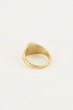 Vintage Zegelring Rode Steen