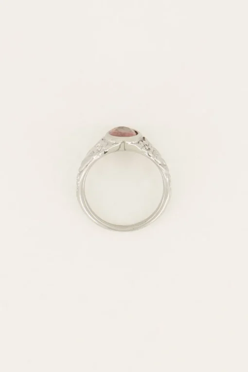 Vintage Zegelring Rode Steen