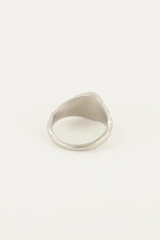 Vintage Zegelring Transparante Steen