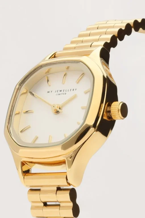 Vintage Zeshoekig Horloge Met Schakelband