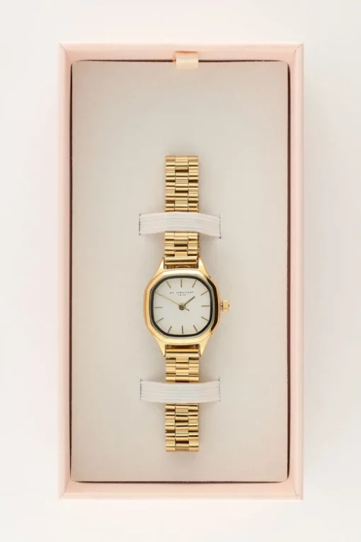 Vintage Zeshoekig Horloge Met Schakelband