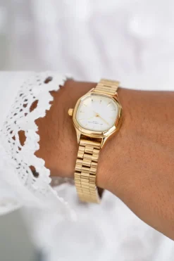 Vintage Zeshoekig Horloge Met Schakelband