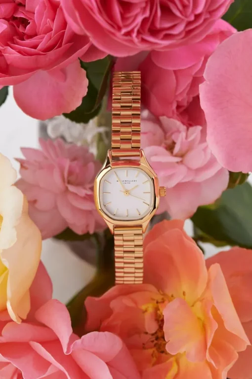 Vintage Zeshoekig Horloge Met Schakelband