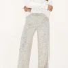 Wide Leg Broek Met Pailletten & Tapes