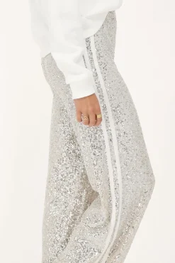 Wide Leg Broek Met Pailletten & Tapes