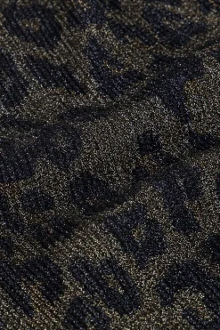 Wijde Plissé Broek Met Panterprint En Lurex