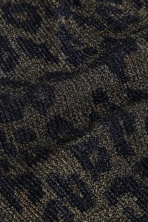 Wijde Plissé Broek Met Panterprint En Lurex