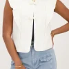 Wit Gilet Met Strikjes En Ruffles