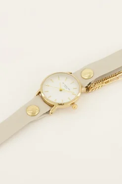 Wit Horloge Met Dubbele Band