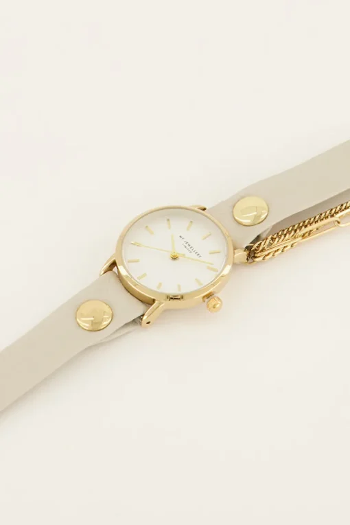 Wit Horloge Met Dubbele Band