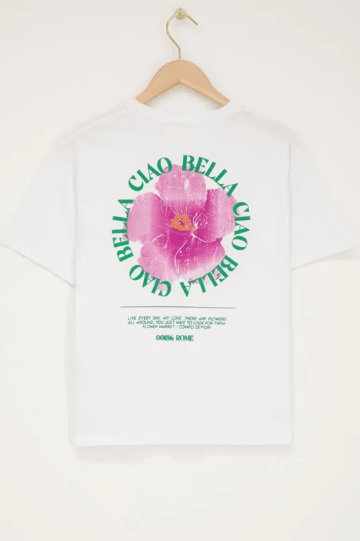 Wit T-shirt "Ciao Bella"