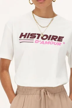 Wit T-shirt "Histoire D'amour"