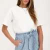 Wit T-shirt Met Paarse Strik