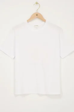 Wit T-shirt Met Paarse Strik