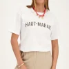 Wit T-shirt Met Panterprint "Haut-Marais"