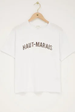 Wit T-shirt Met Panterprint 