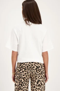 Wit T-shirt Met Parel Strik