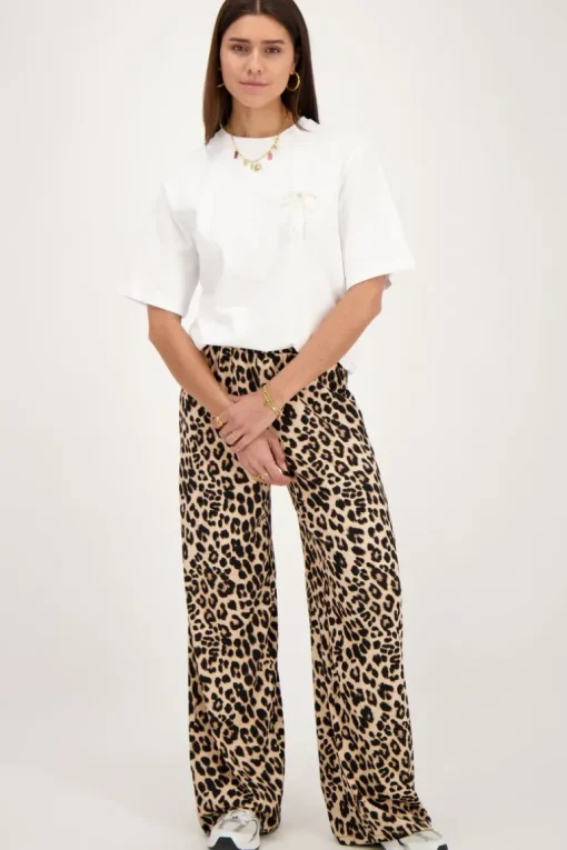 Wit T-shirt Met Parel Strik