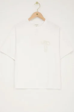 Wit T-shirt Met Parel Strik
