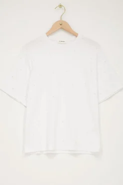 Wit T-shirt Met Parels
