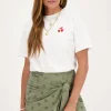 Wit T-shirt Met Rood Kersje