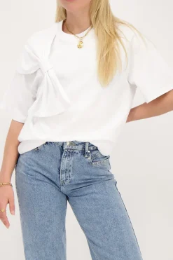 Wit T-shirt Met Strik