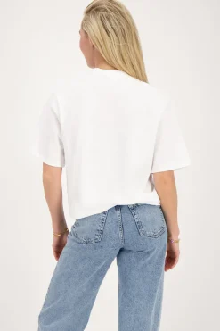 Wit T-shirt Met Strik
