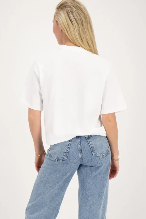 Wit T-shirt Met Strik