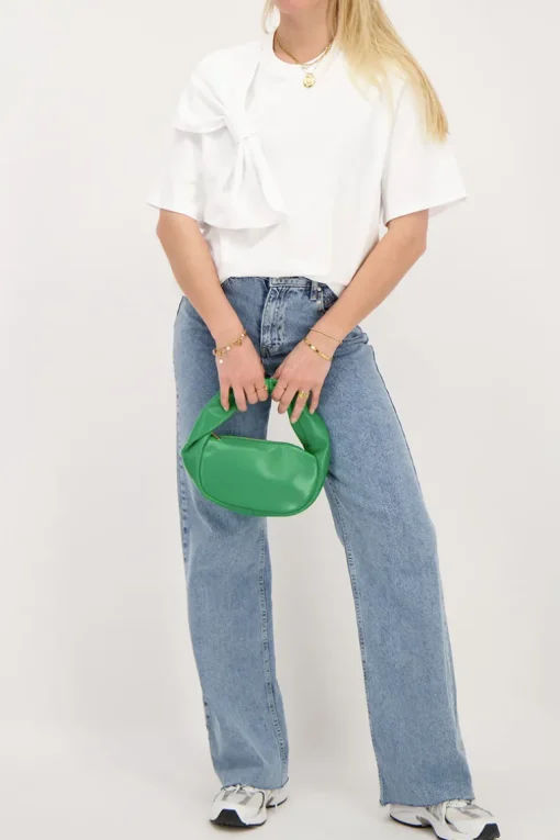 Wit T-shirt Met Strik