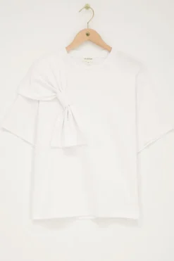 Wit T-shirt Met Strik