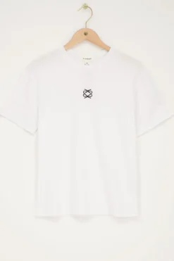 Wit T-shirt Met Twee Strikjes