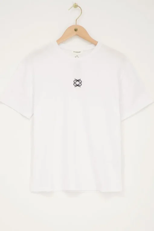Wit T-shirt Met Twee Strikjes