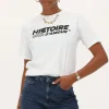 Wit T-shirt Met Zwarte "Histoire D'amour"