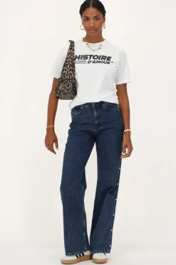 Wit T-shirt Met Zwarte 