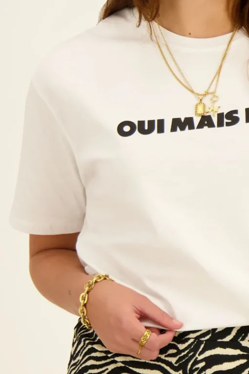 Wit T-shirt Oui Mais Non