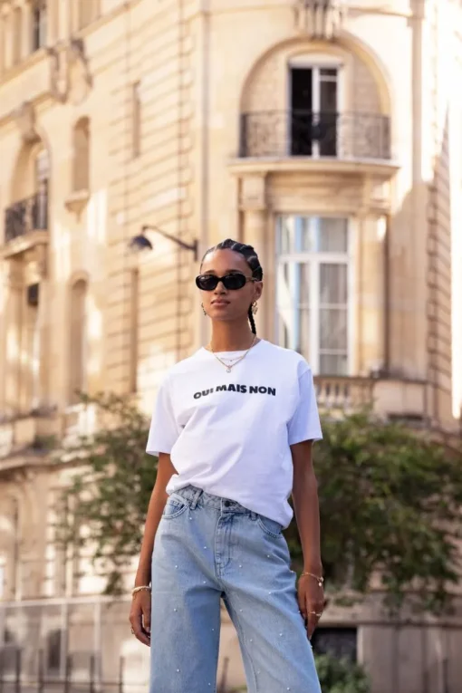Wit T-shirt Oui Mais Non