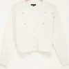 Wit Vest Met Geborduurde Bloemen