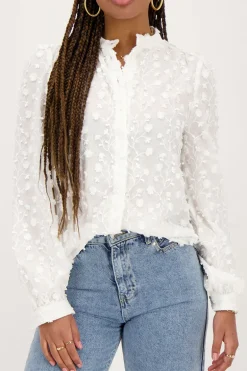 Witte Blouse Met All-over Embroidery