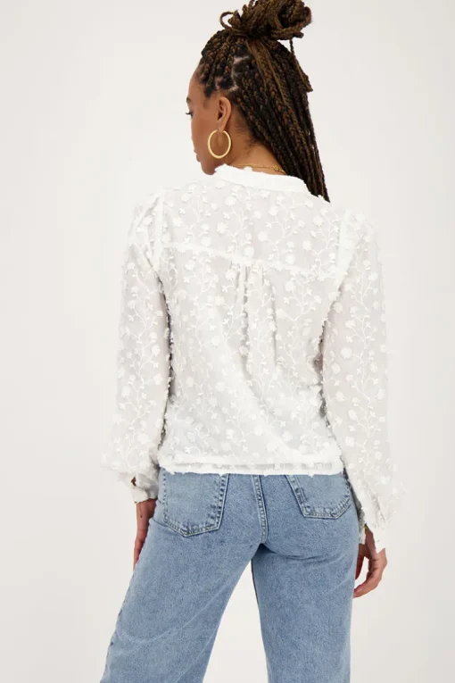 Witte Blouse Met All-over Embroidery