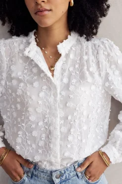 Witte Blouse Met All-over Embroidery